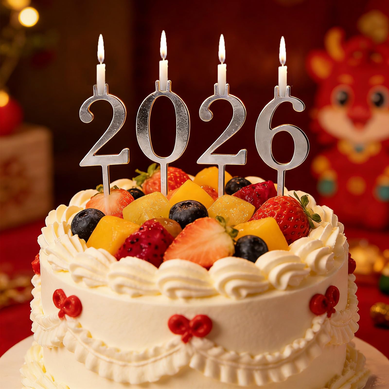 Ten candle holders numbers 0-9 for birthday cake decoration
