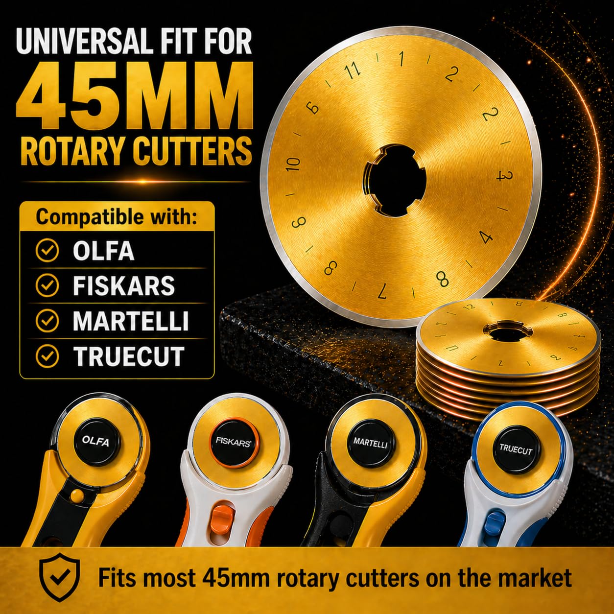 ten-pack rotary blade set with protective case