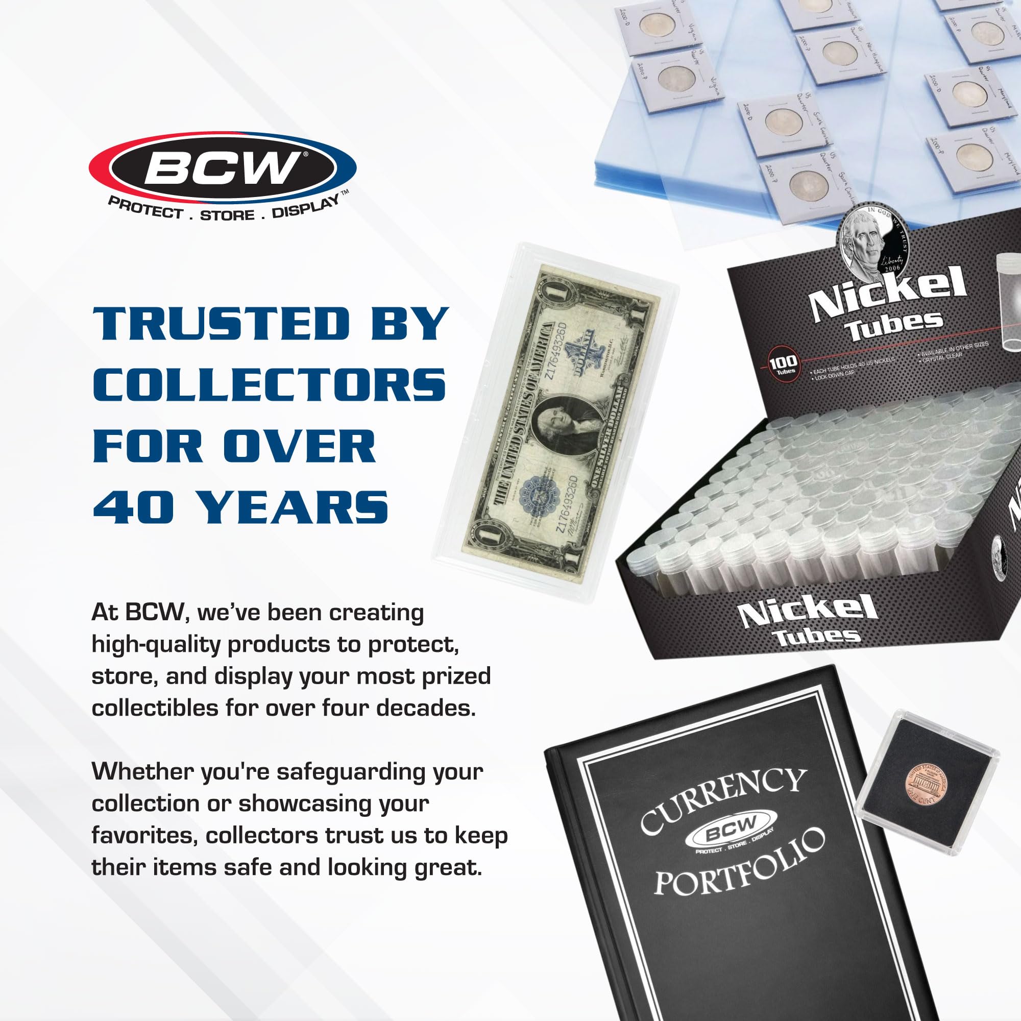 10-tube BCW coin storage set