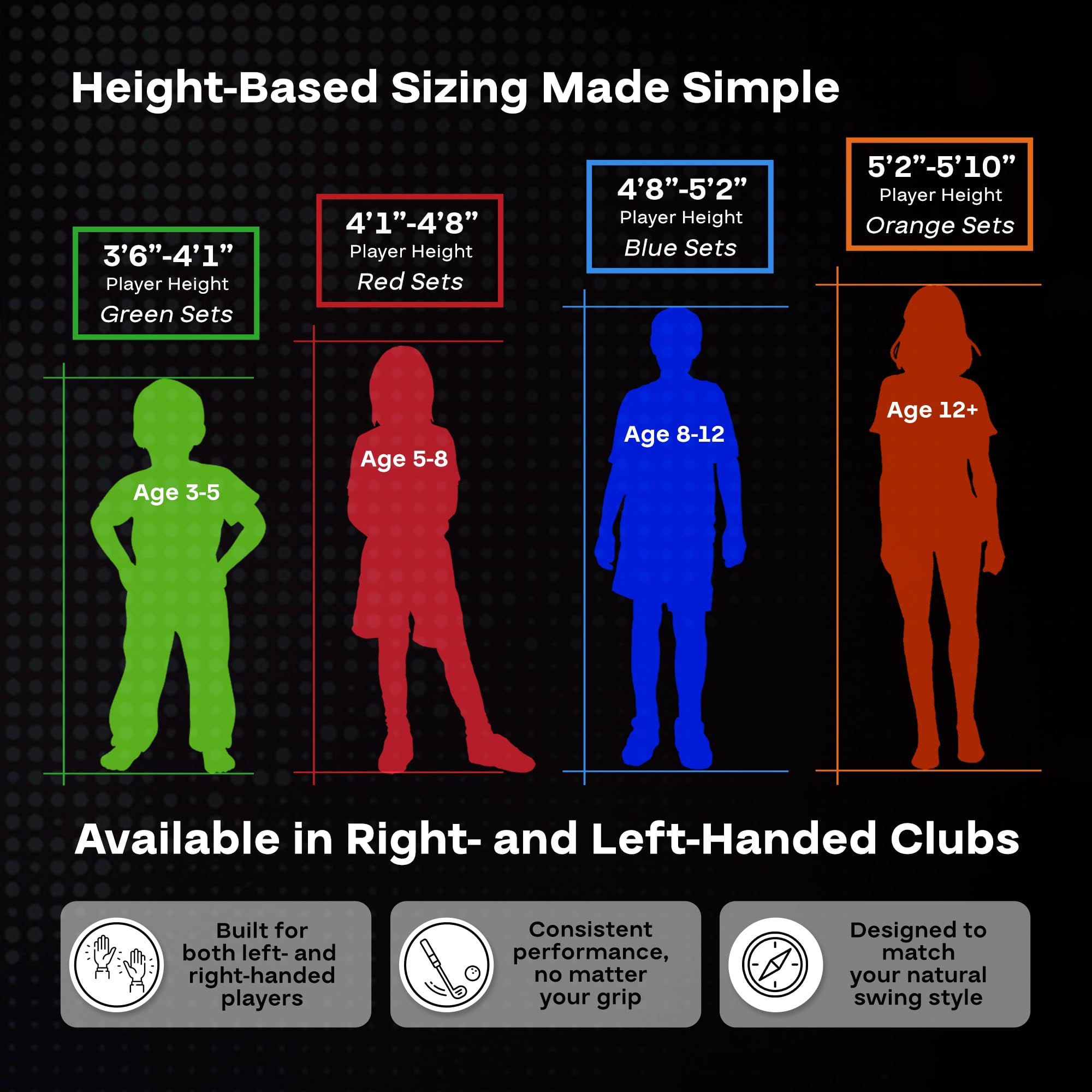 10-piece junior golf set packaging display