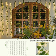 Ten-strands curtain lights with realistic leaf design