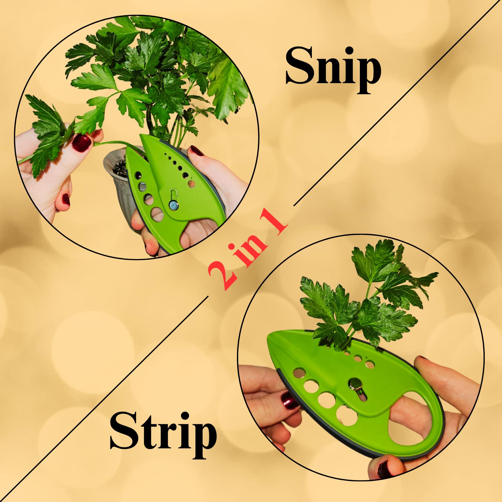 Ergonomic non-slip grip on TEN73 herb scissors