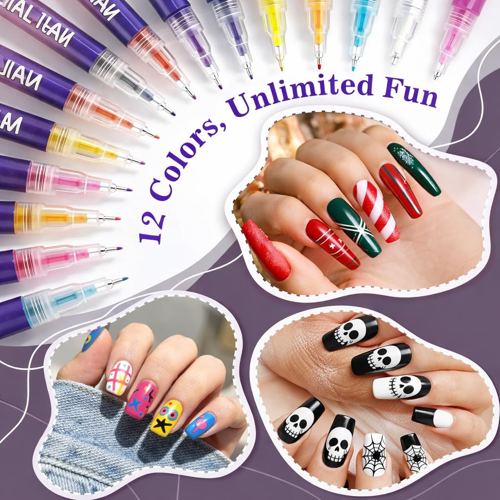 Tenneshe nail art pens pack 12 colors