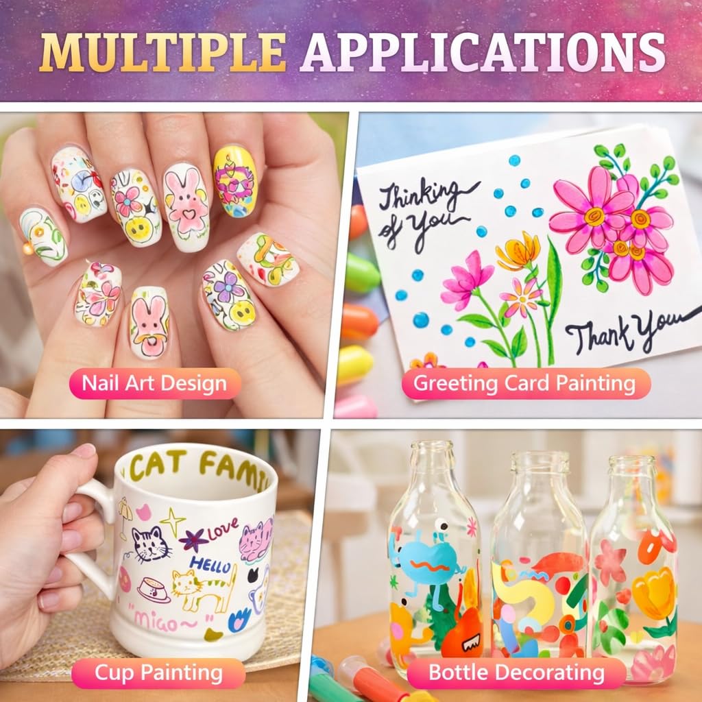 Tenneshe 12 color nail art pens display image