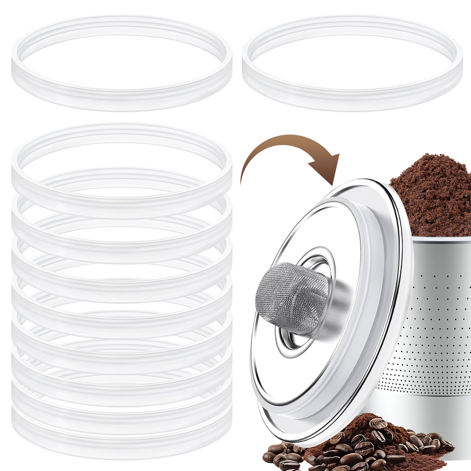 10PCS Reusable Gaskets K Cups for Keurig silicone gasket set