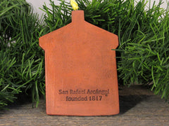 Terracotta clay ornament with hanging polytwine loop