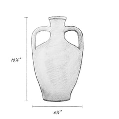 Double handled amphora clay pitcher close up
