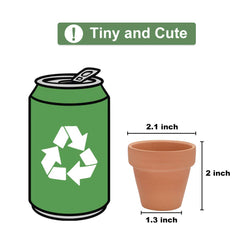Terracotta pot with 2.1 inch opening and 1.3 inch base