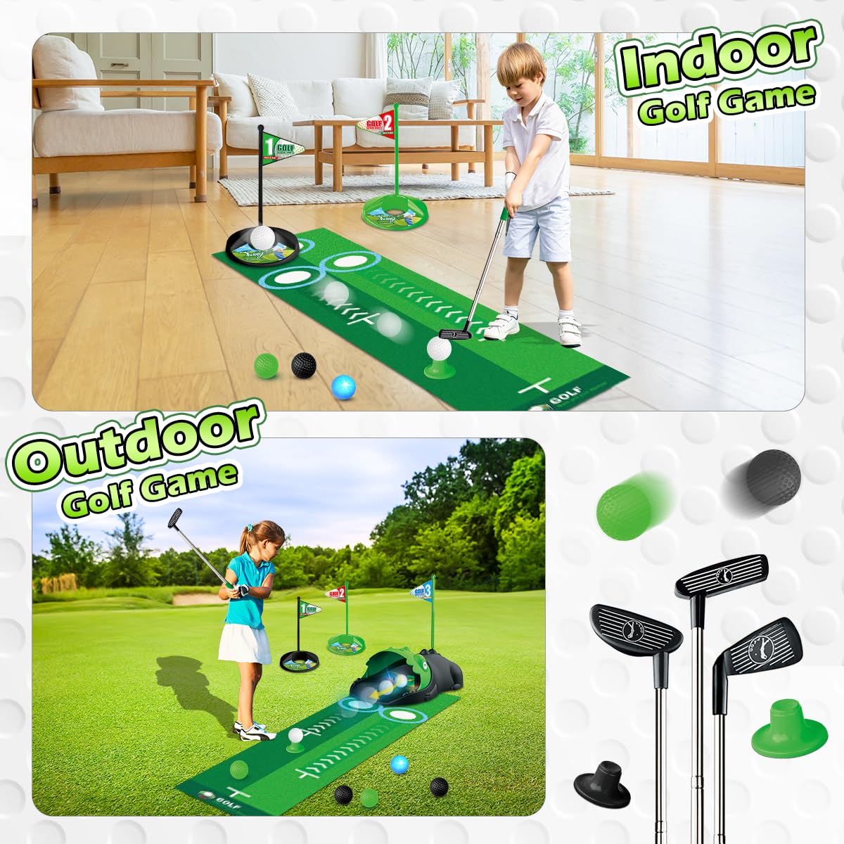 Golf putting mat included TERRAMUS golf set