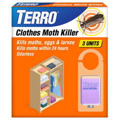 TERRO Clothes Moth Killer T2903 3 Pack packaging