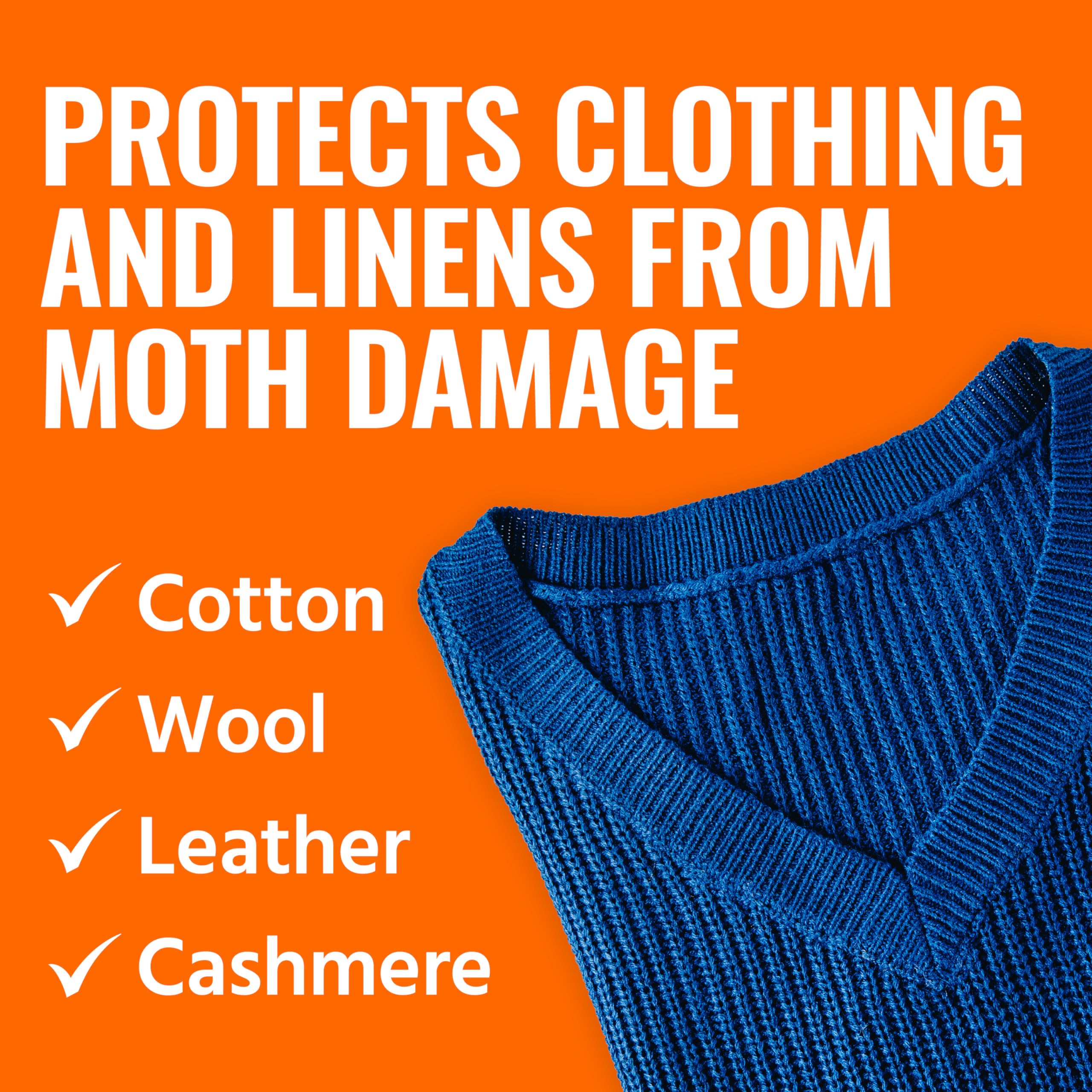 Odorless moth killer for garments and linens
