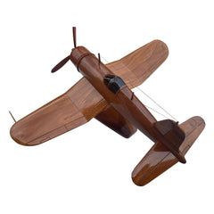 Tesaut F4U Corsair Mahogany Wood Desktop Airplane Model high gloss polyurethane finish
