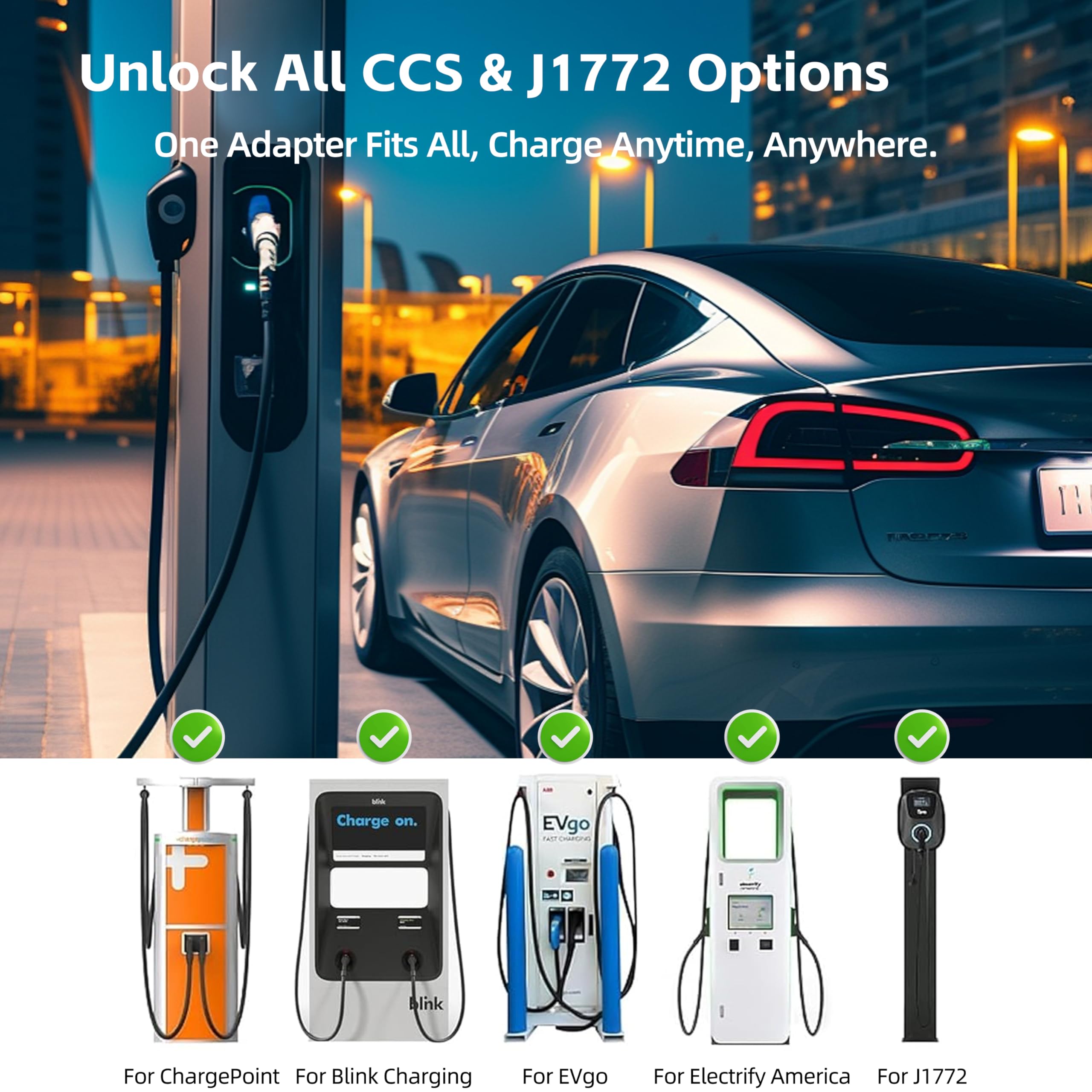 CORROY CCS to J1772 adapter for Tesla Model S