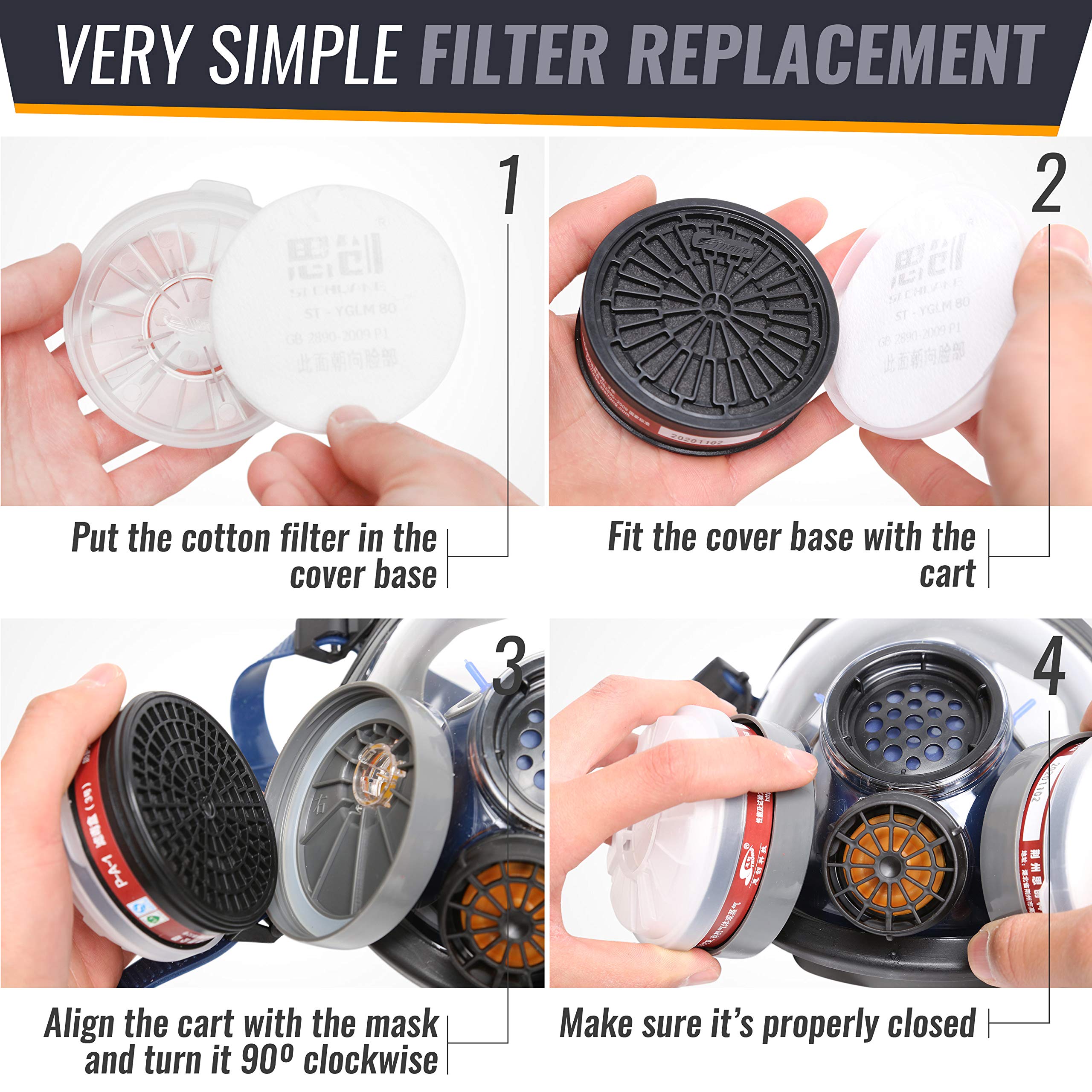 Industrial use full face respirator for multiple industries