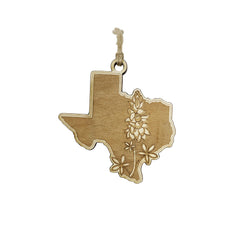 Texas Bluebonnet ornament made of maple wood 3x3in