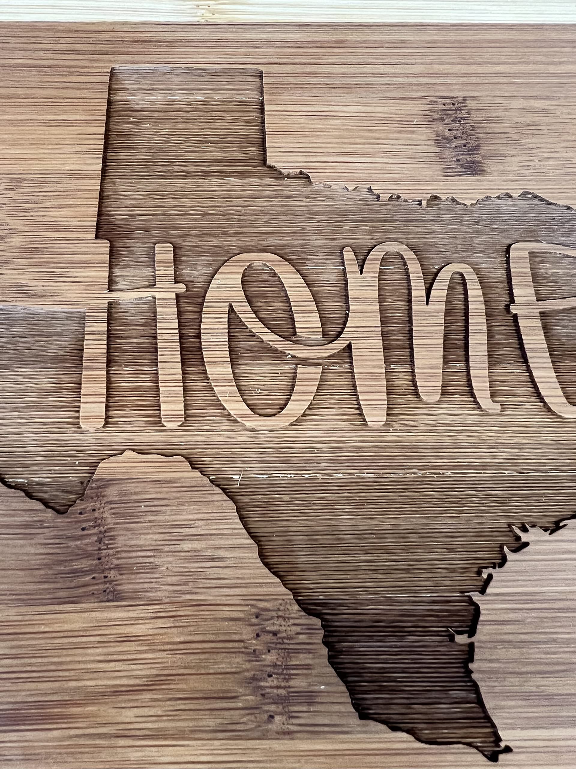 Texas Home Cutting Board 14x9x0-5 Bamboo two toned design