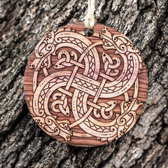 Solid cedar ornament made in Texas with laser cut and engraving