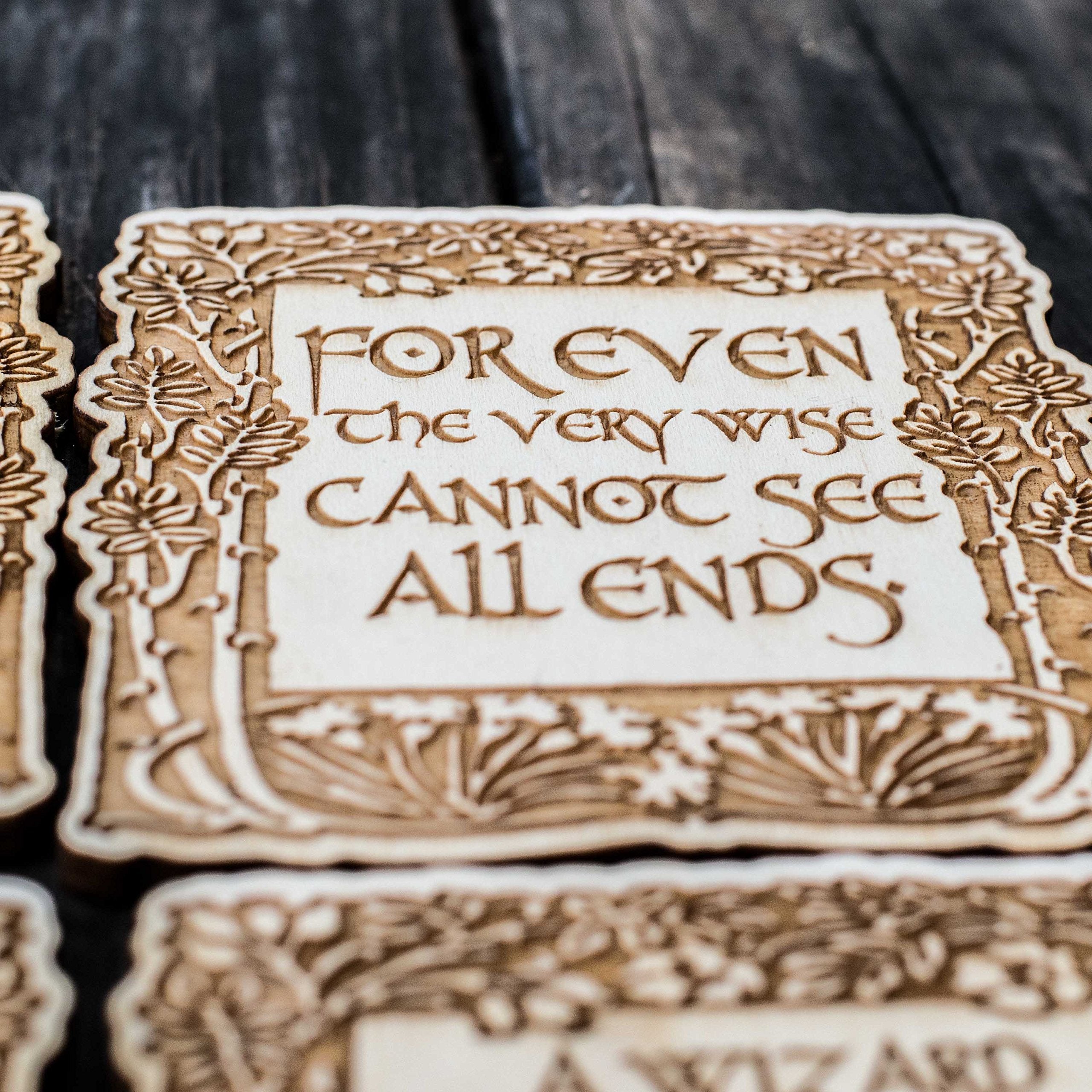 Texas made engraved wooden coasters
