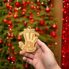 Texas made ornament natural wood grain