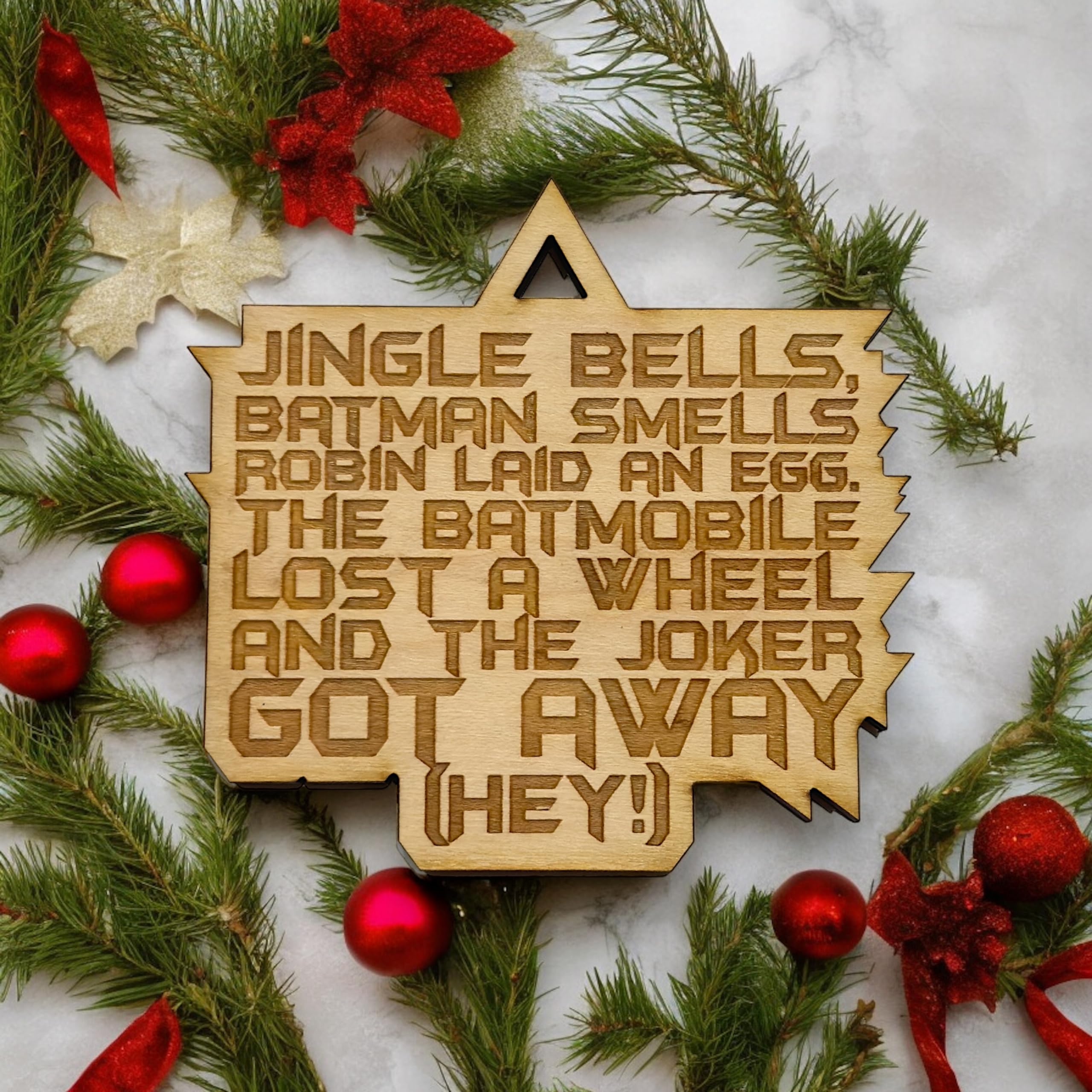 Raw wood ornament 3x3in for Christmas display