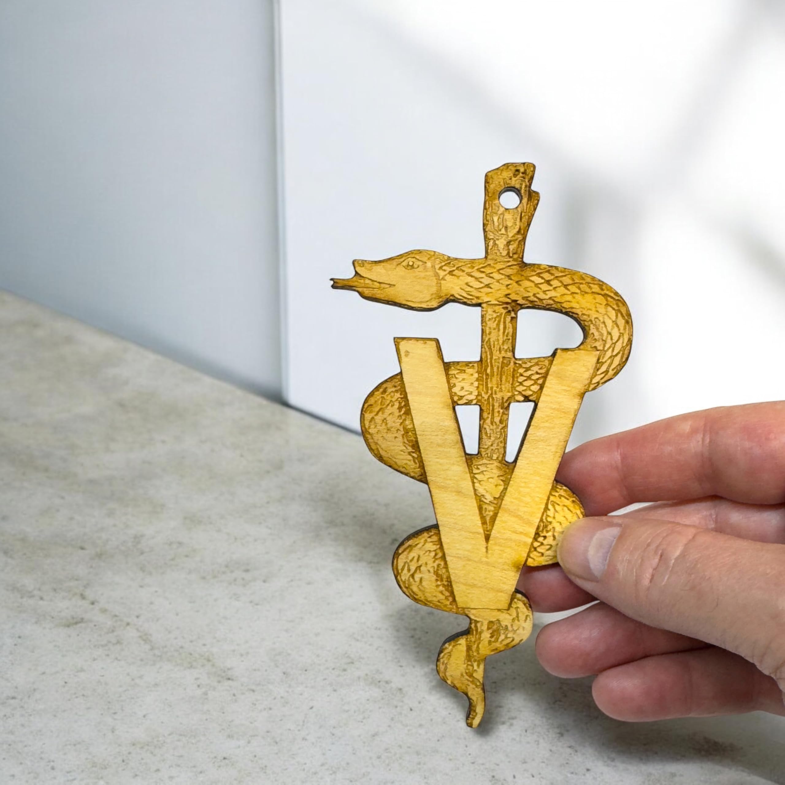 Texas made veterinarian caduceus ornament