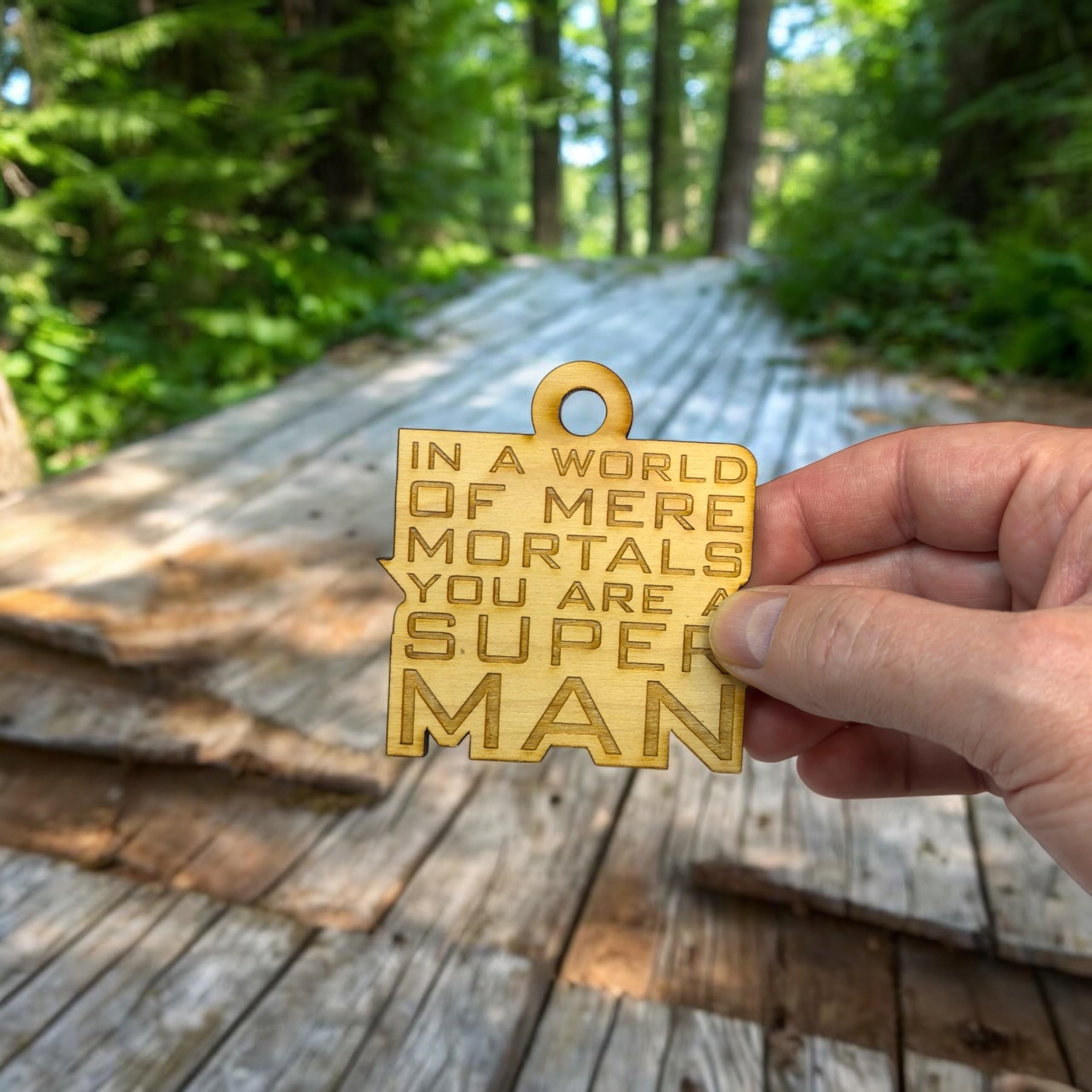 World Mere Mortals super man ornament 3x3in