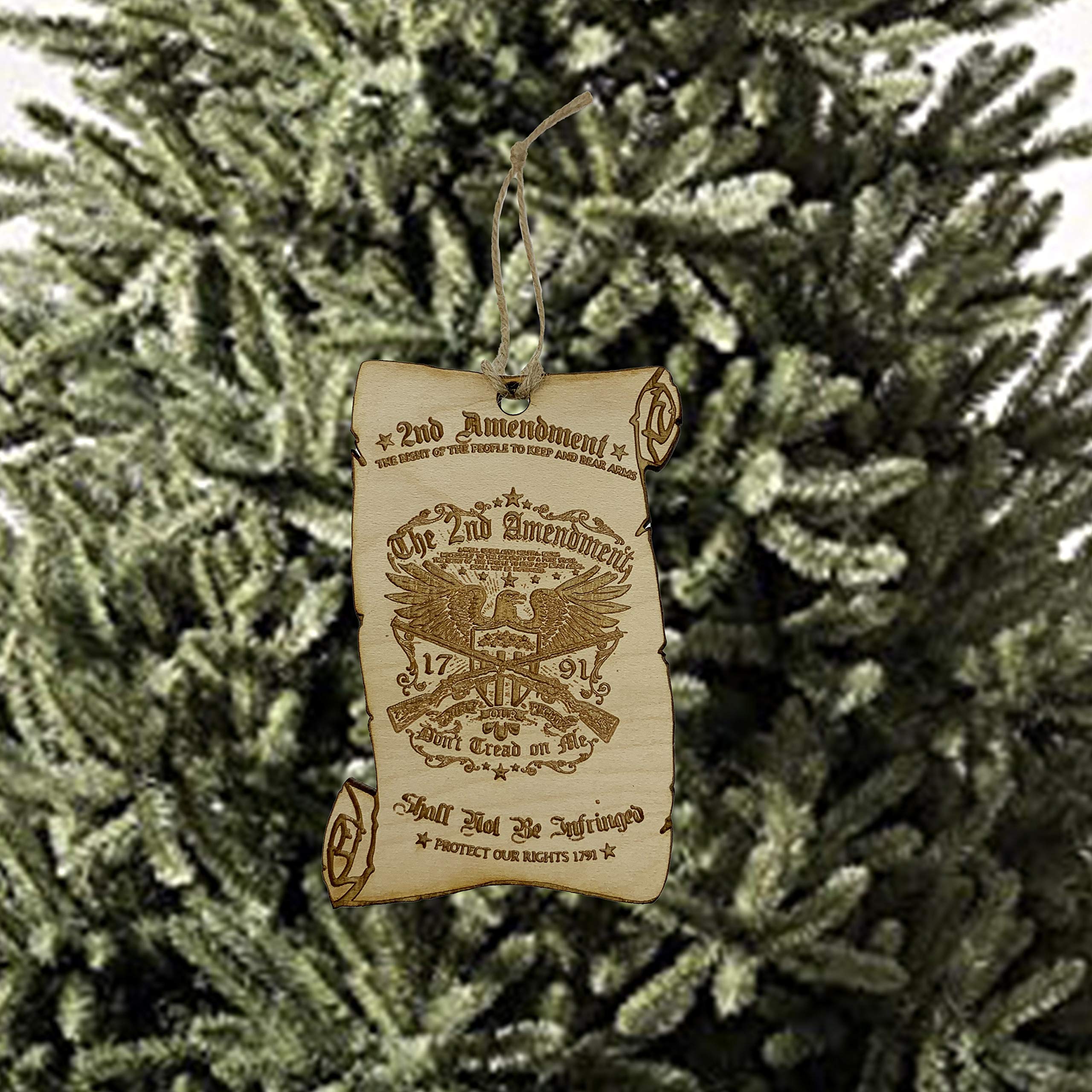 Maple wood ornament 2nd Amendment Texas origin