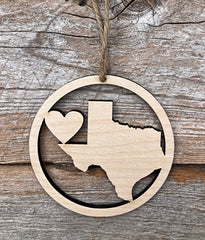 All season ornament ready to hang made of plywood