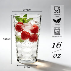 Textured hobnail design on highball glass cup
