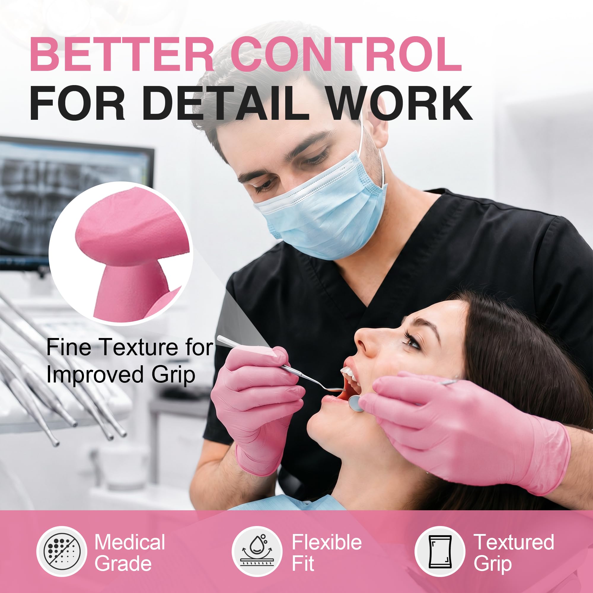 Durable puncture-resistant 4 mil nitrile gloves image