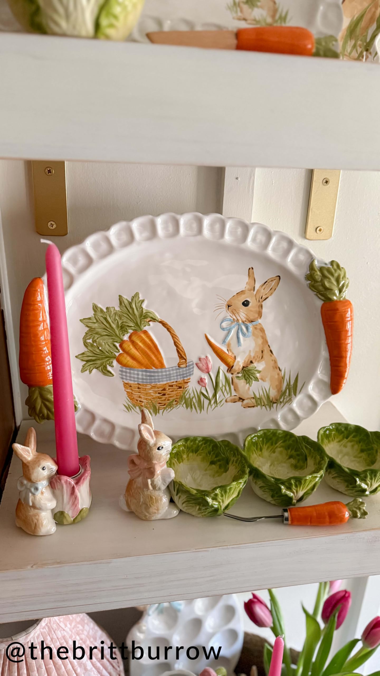 Durable stoneware surface of Mud Pie Easter Carrot Handle Platter easy to clean