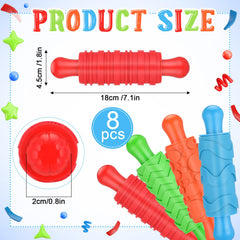 Plastic handle rubber clay rollers measuring about 7 x 1.58 inches