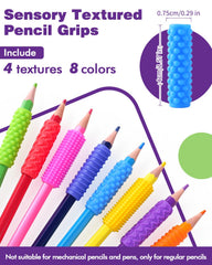 Textured silicone pencil grips 24 pack for sensory engagement