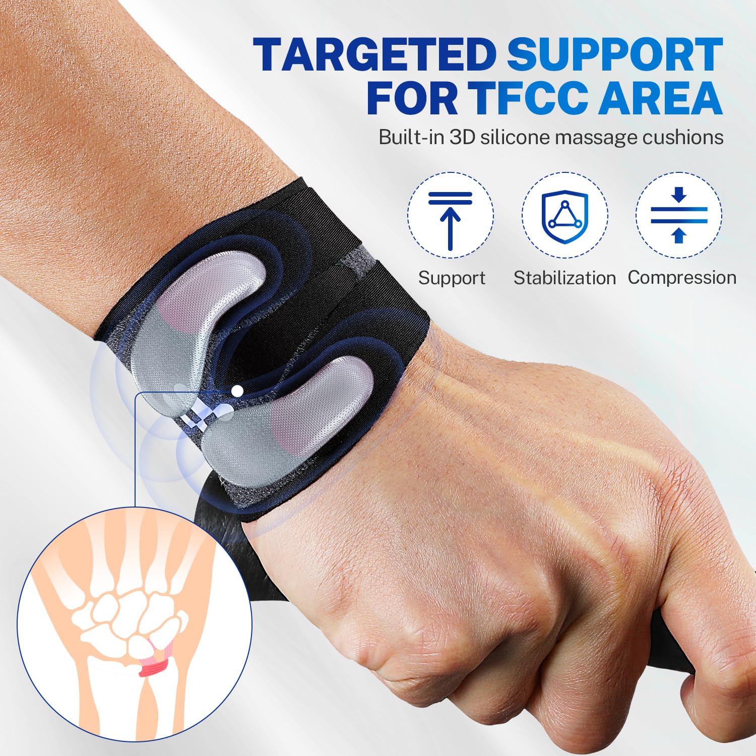 Ultra thin 0.5mm nylon fabric on TFCC wrist brace