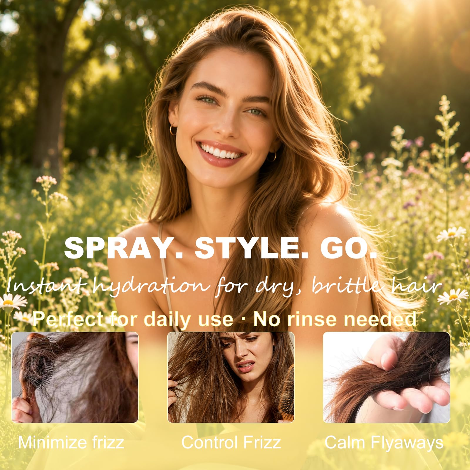Leave-in hair oil spray suitable for curly and wavy hair
