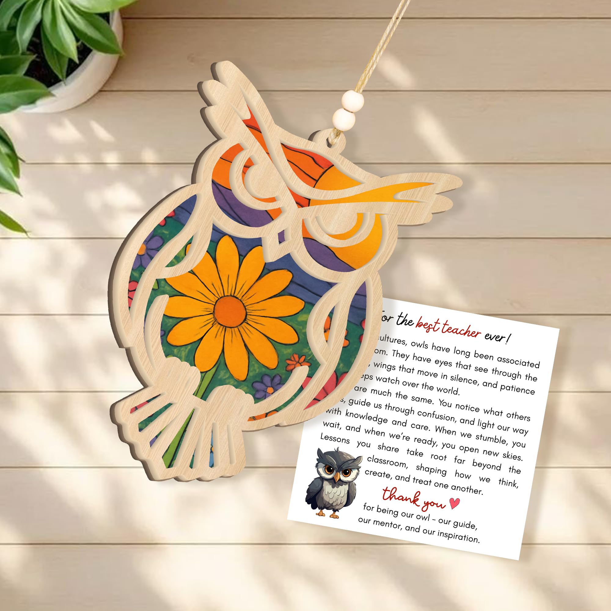 Thank you gift ideas owl ornament for teachers from students