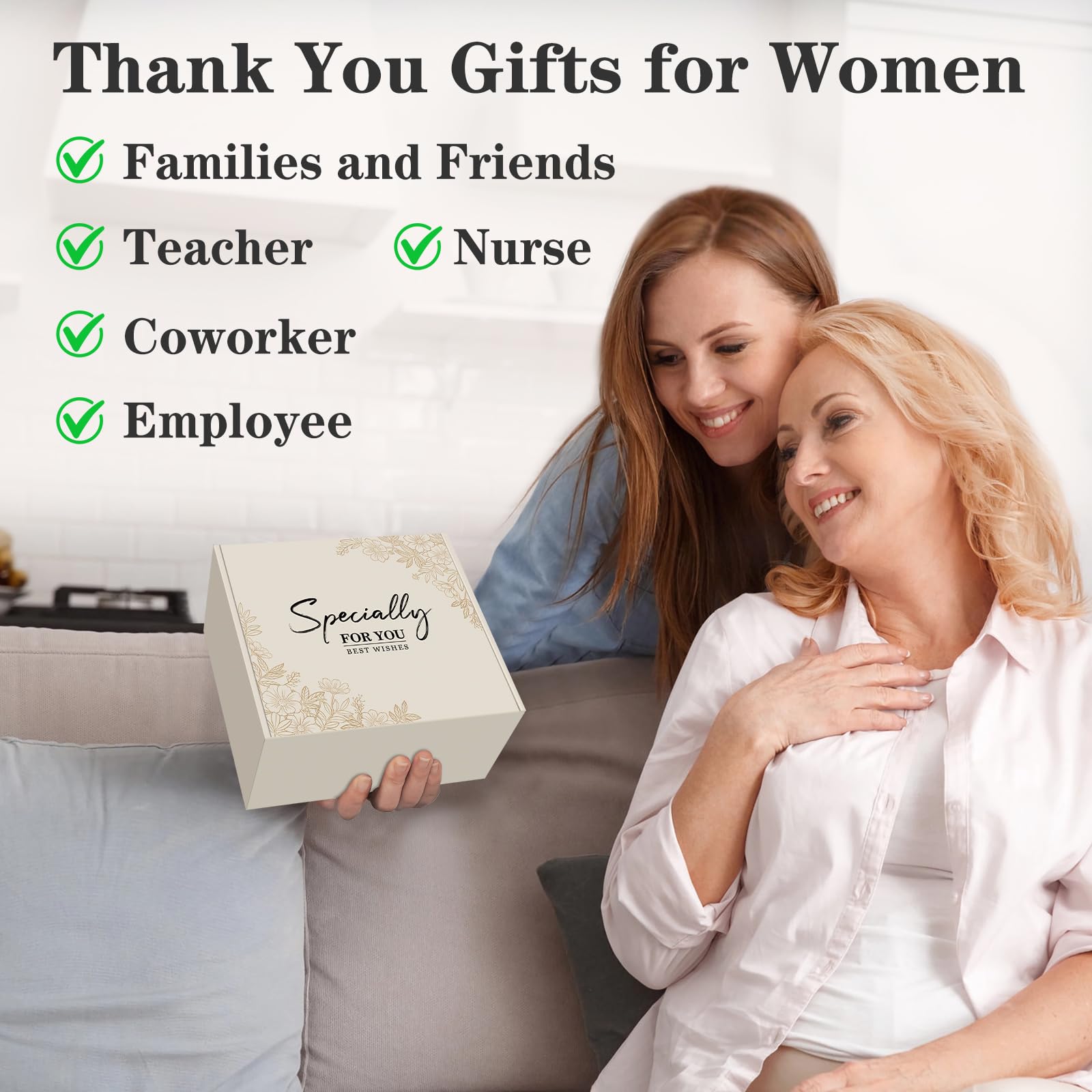 Elegant gift box with heartfelt thank you card