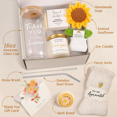 Sunflower decor included in Thank You Gifts for Women set