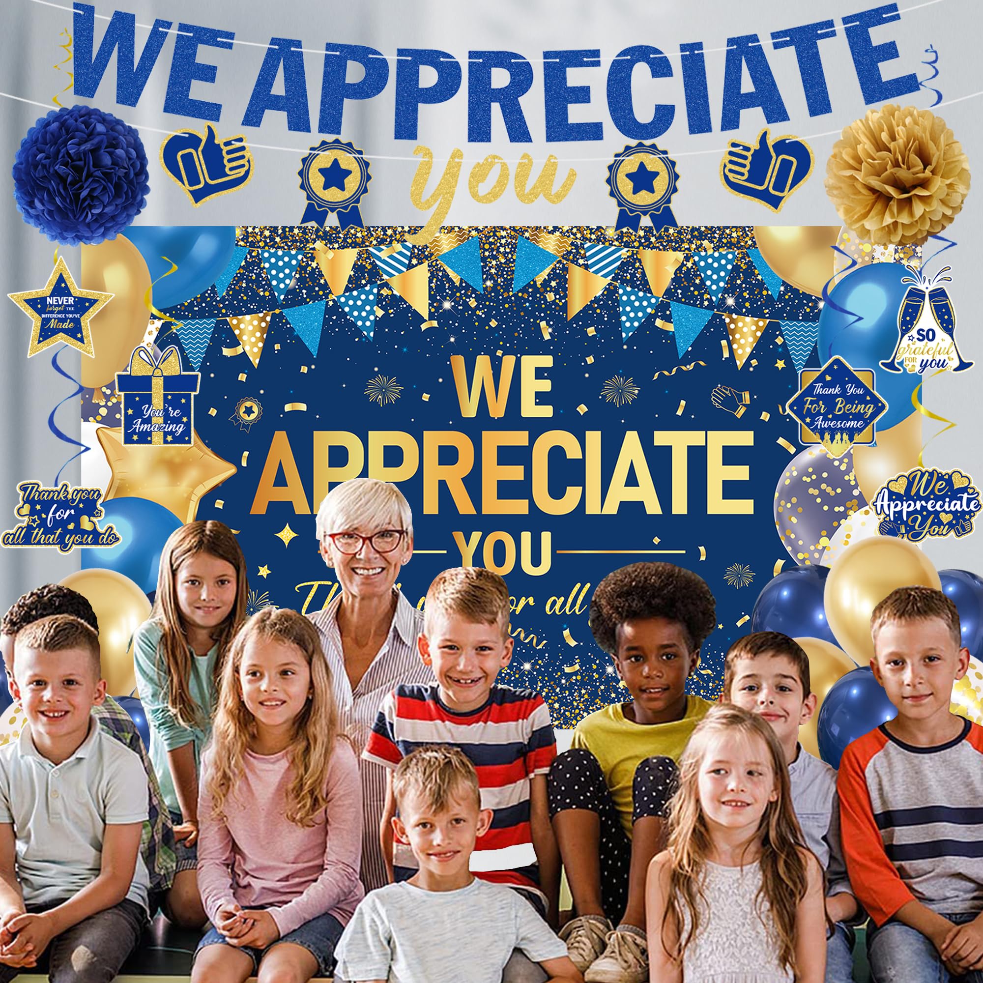 Thank you hanging swirls in assorted patterns