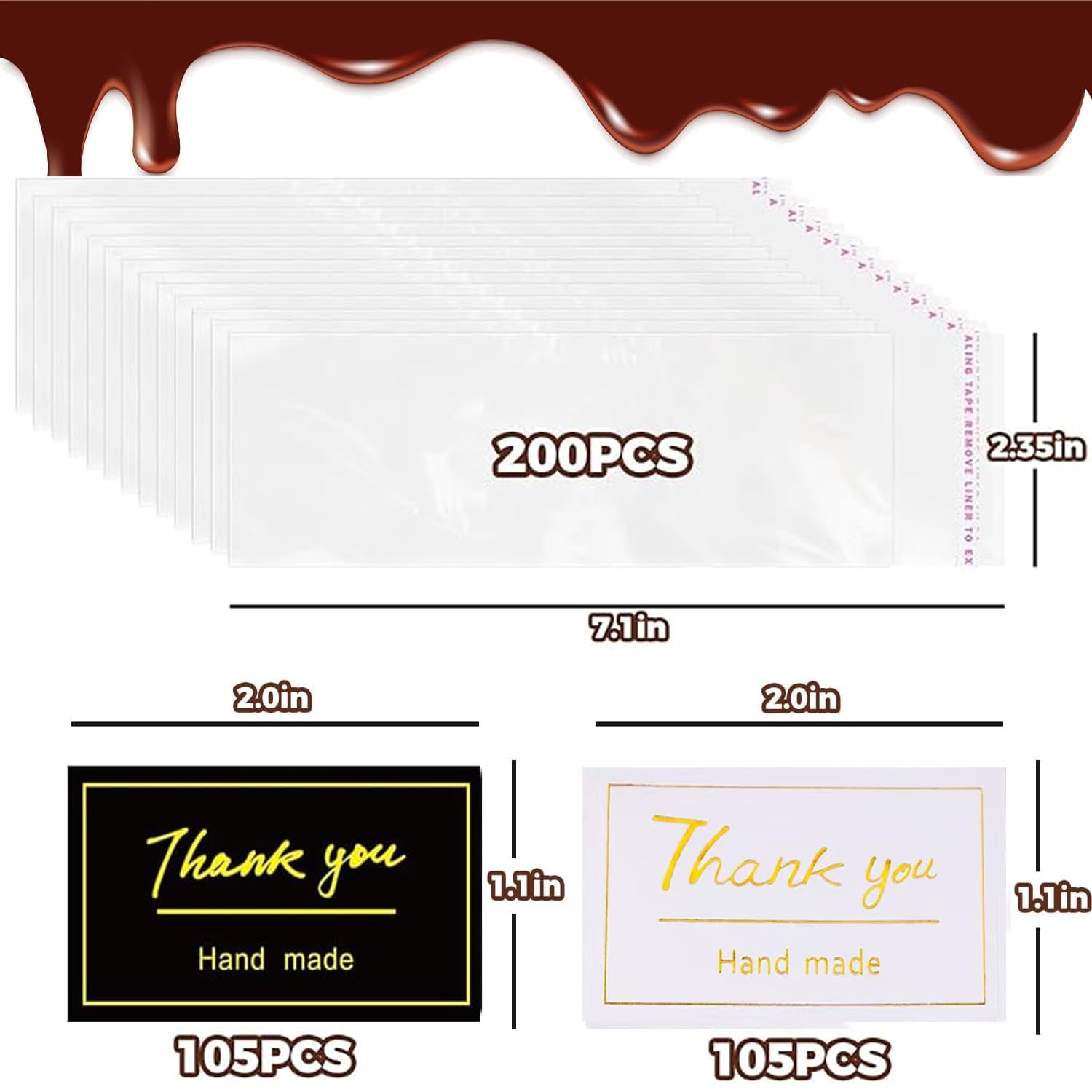 Thank you stickers 1x2 inch black and white set 200pcs