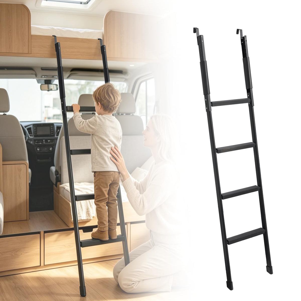 thanksfine rv bunk ladder mounted on bunk bed frame