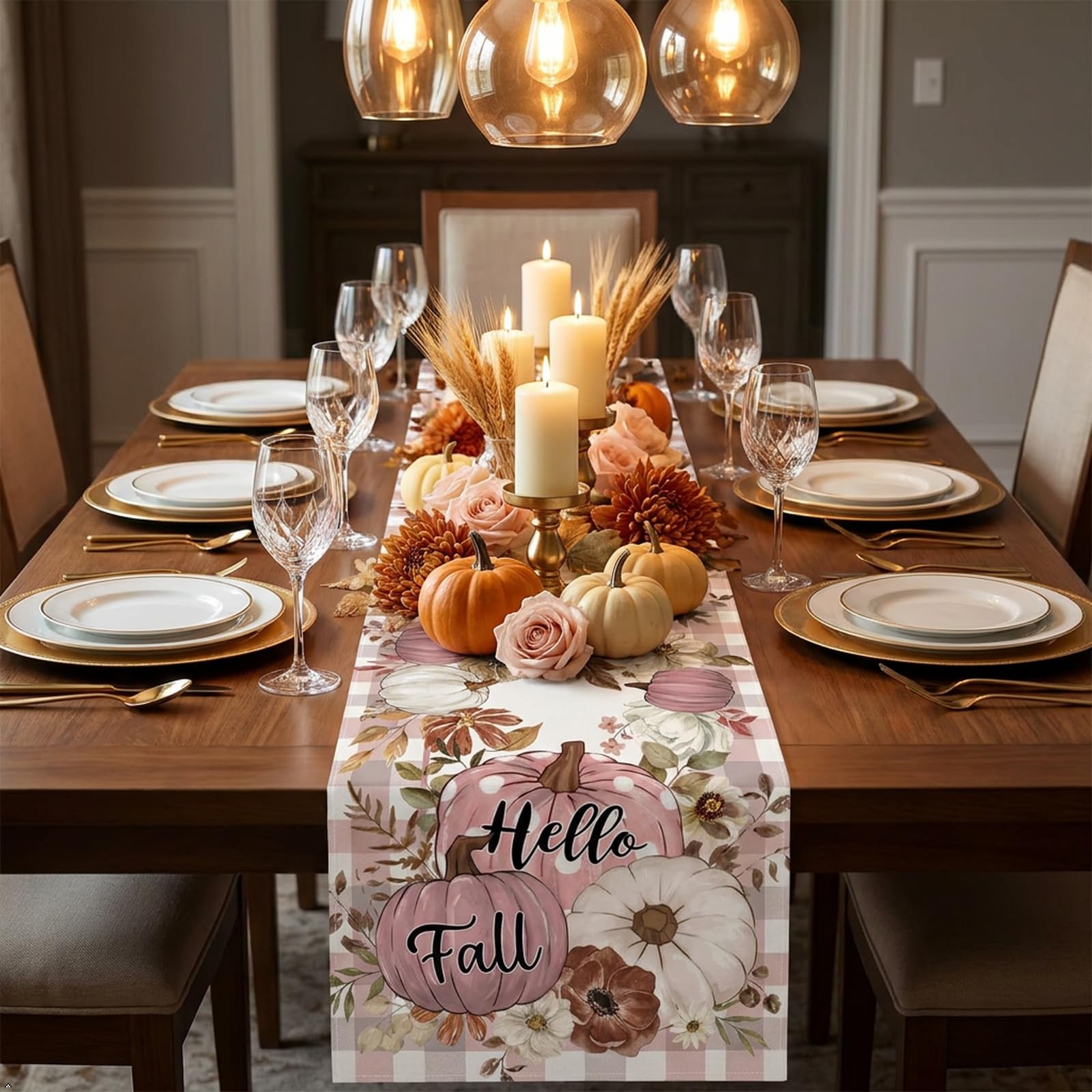 Table runner protecting surfaces from spills and scratches