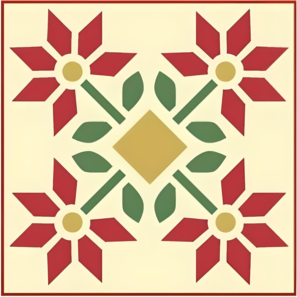 Peony Block Quilt Stencil 10 mil Mylar The Artful Stencil