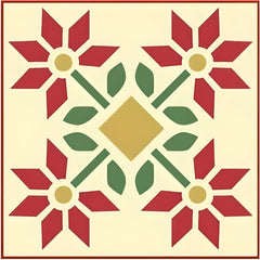 Peony Block Quilt Stencil 10 mil Mylar The Artful Stencil