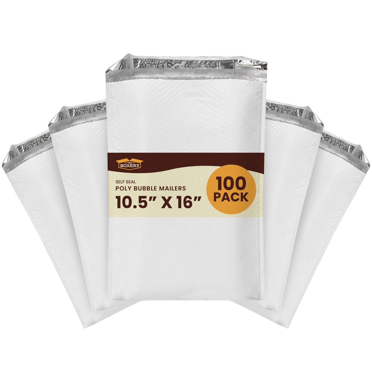 The Boxery 10.5x16\" #5 poly bubble mailers 100 pack