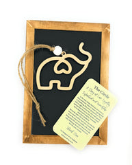 The Circle elephant ornament 3x3 inches finished maple wood