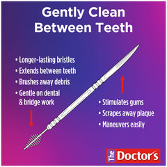 Interdental brush head with long gentle bristles