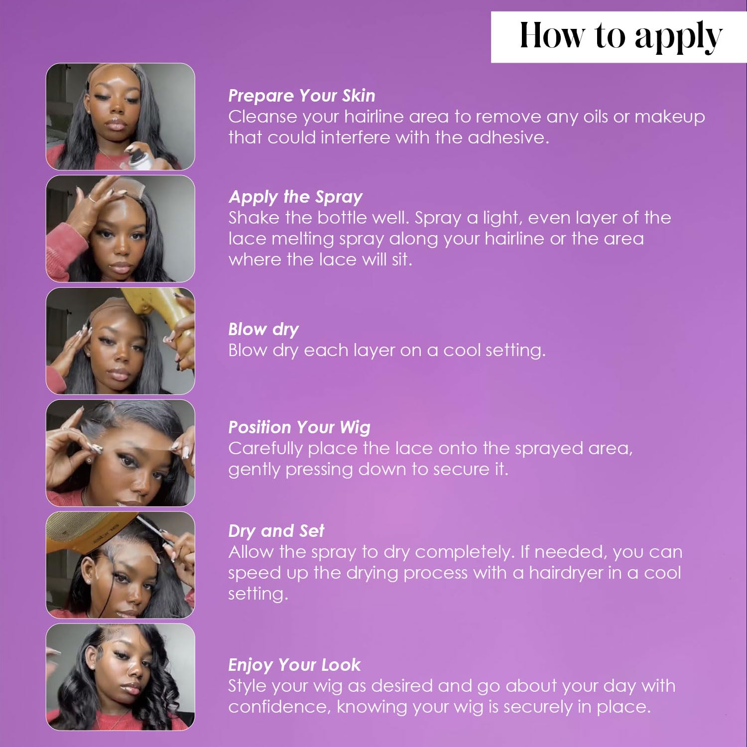 Water resistant lace melting spray for wigs The Frontal Queen