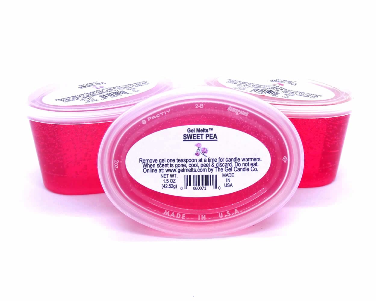 The Gel Candle Company Sweet Pea Gel Melts 3 Pack packaging