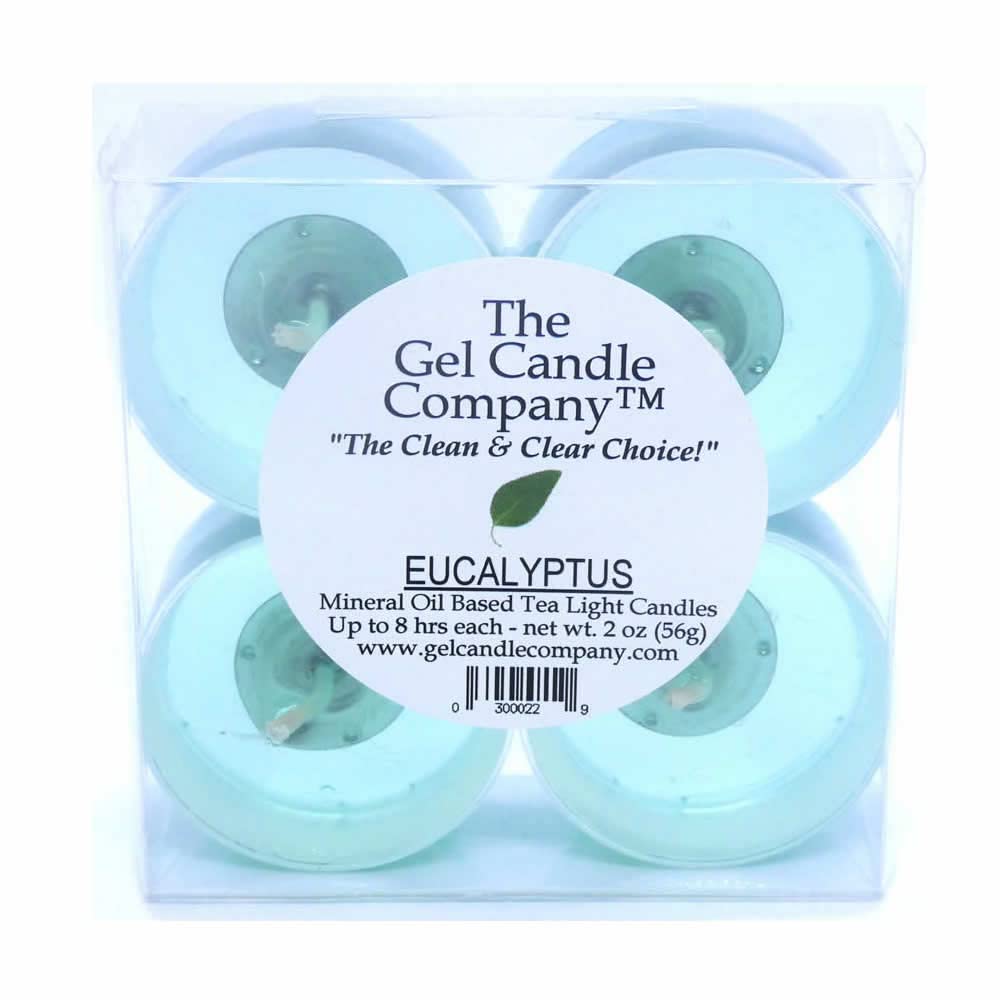 The Gel Candle eucalyptus tea lights 1.5in x 1in